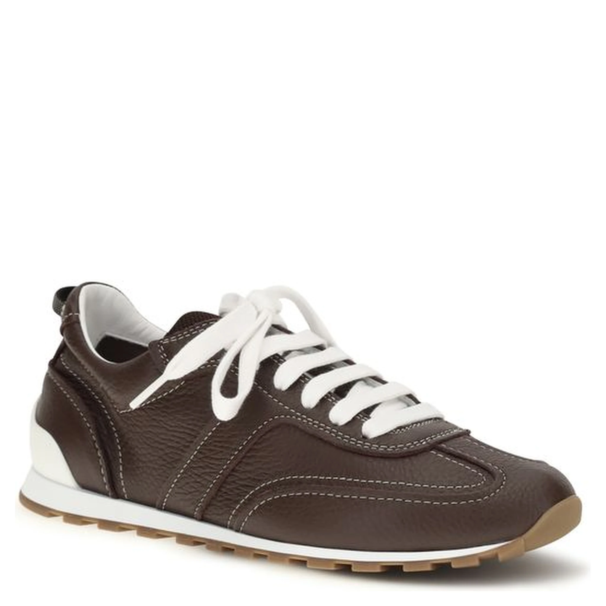 Brown Calf Leather Bos Taurus Athletic Sneakers