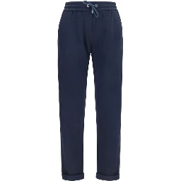 Blue Polyamide Casual Pants