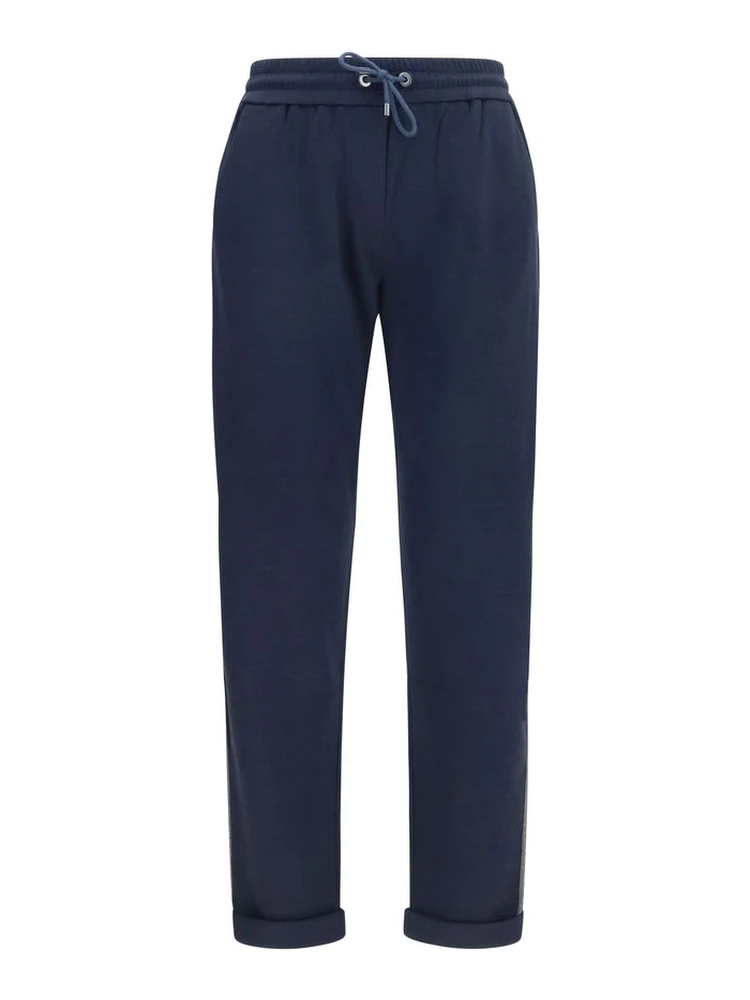 Blue Polyamide Casual Pants
