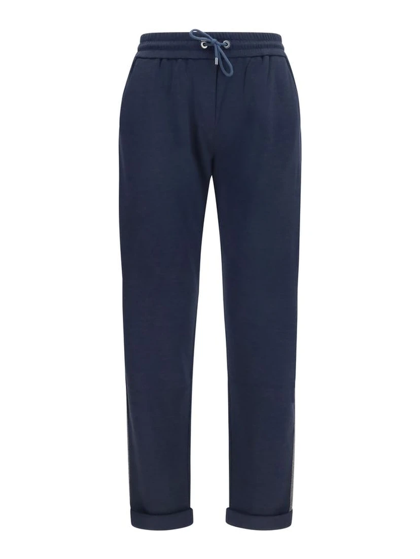 Blue Polyamide Casual Pants
