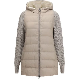 Gray Polyester Full-Length Jacket