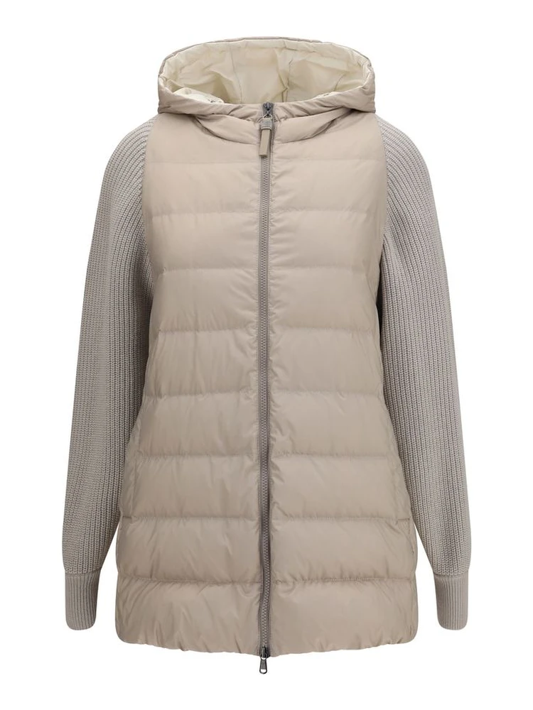 Gray Polyester Full-Length Jacket