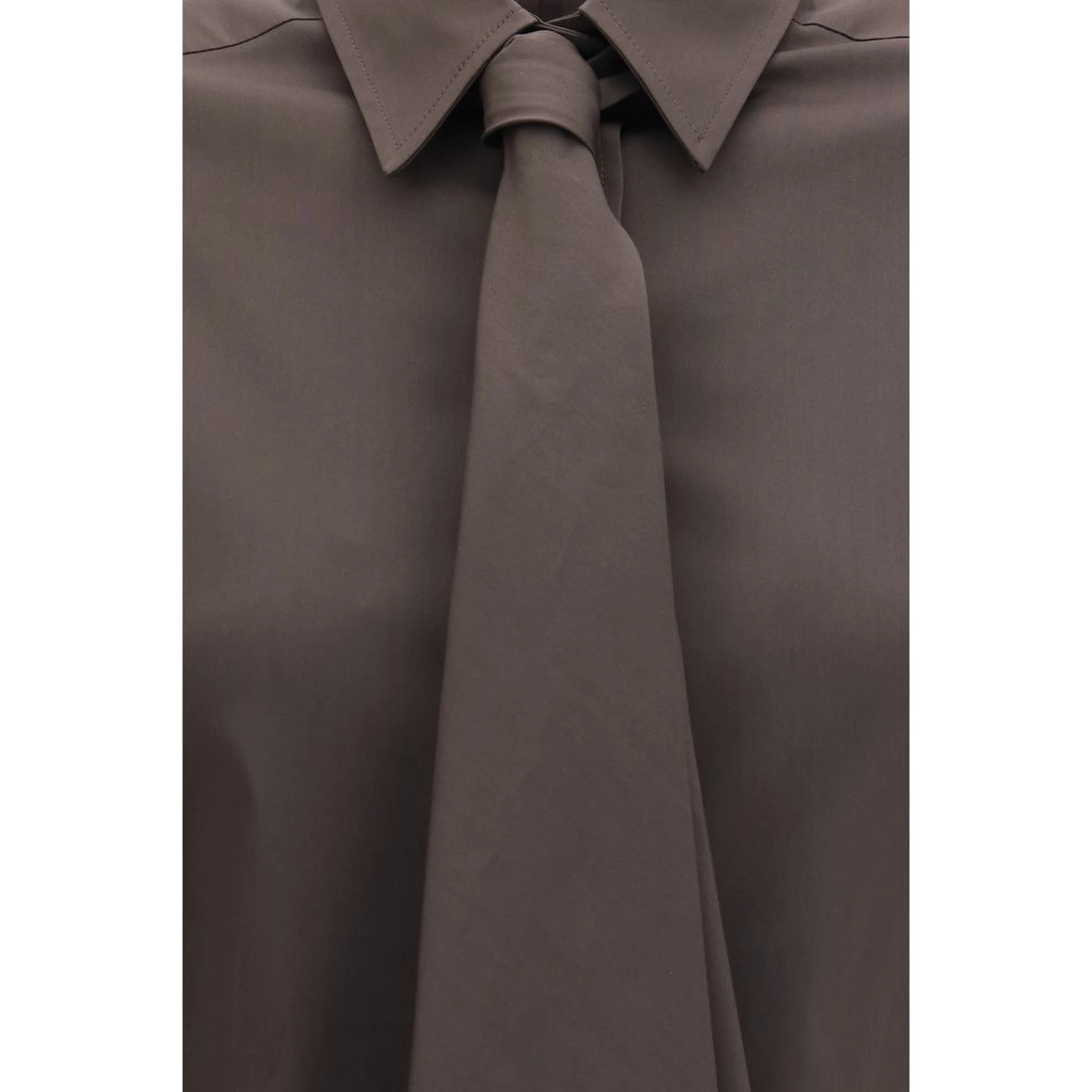 Brown Cotton Dress Shirt