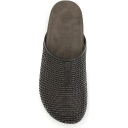 Brown Calf Leather Bos Taurus Slides