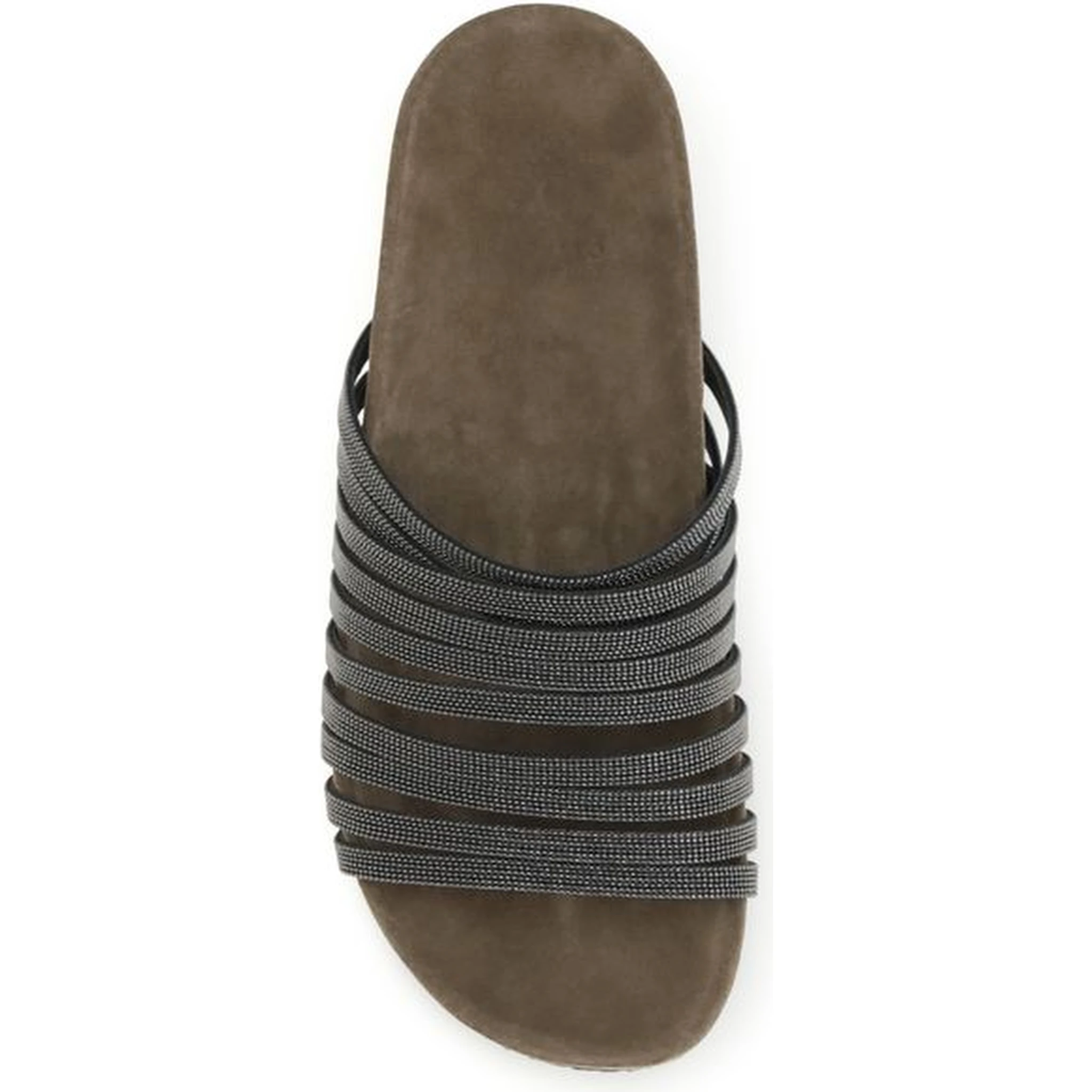 Black Calf Leather Bos Taurus Flat Sandals