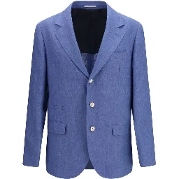 Blue Linen Full-Length Jacket