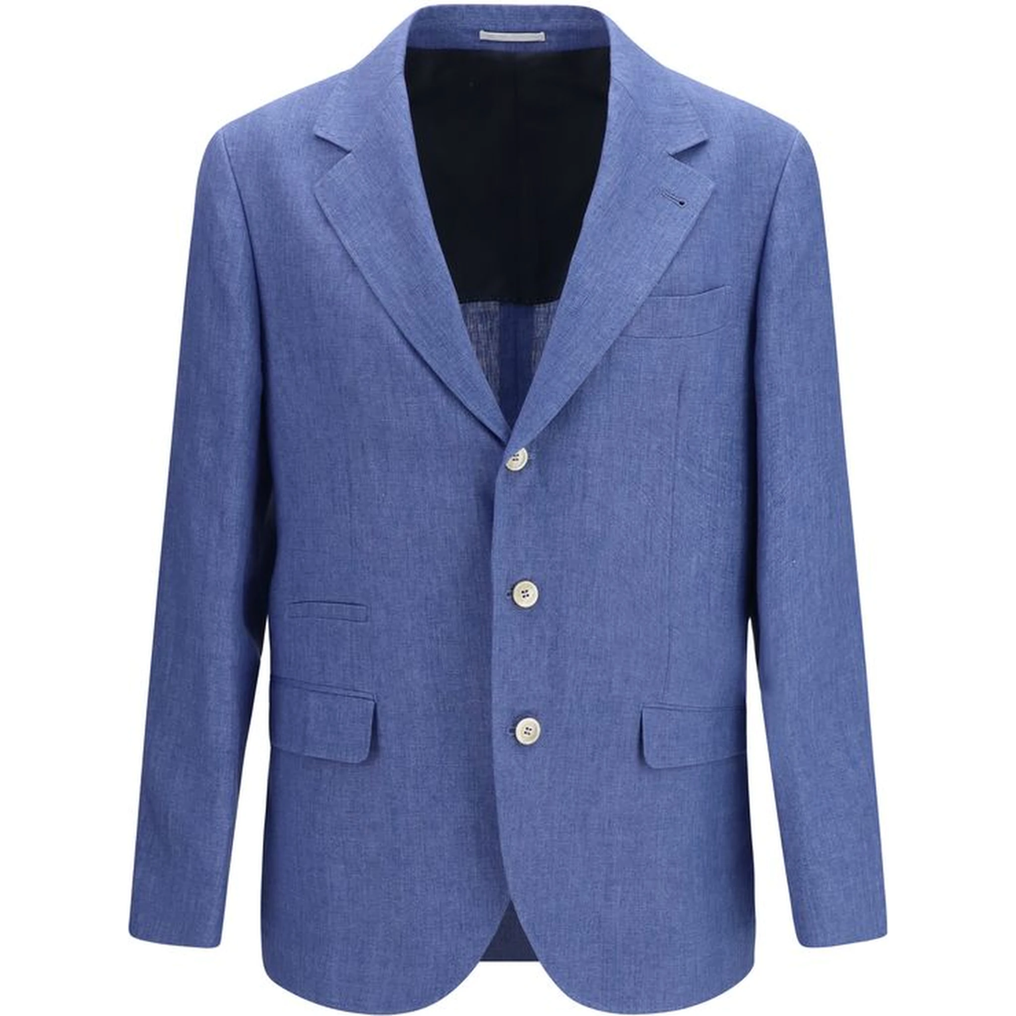 Blue Linen Full-Length Jacket