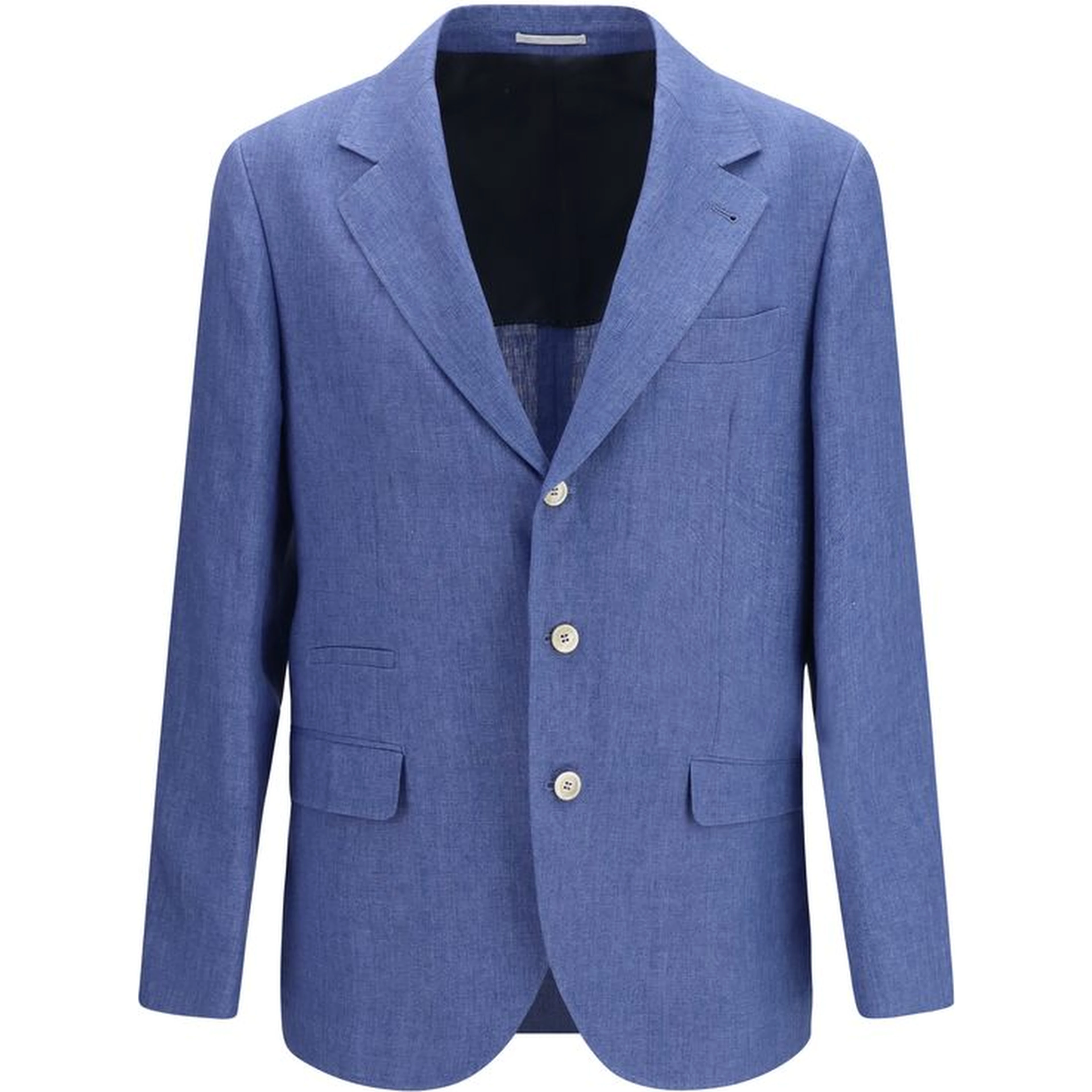 Blue Linen Full-Length Jacket