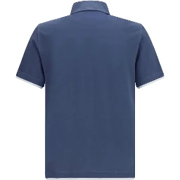 Blue Cotton Polo Shirt