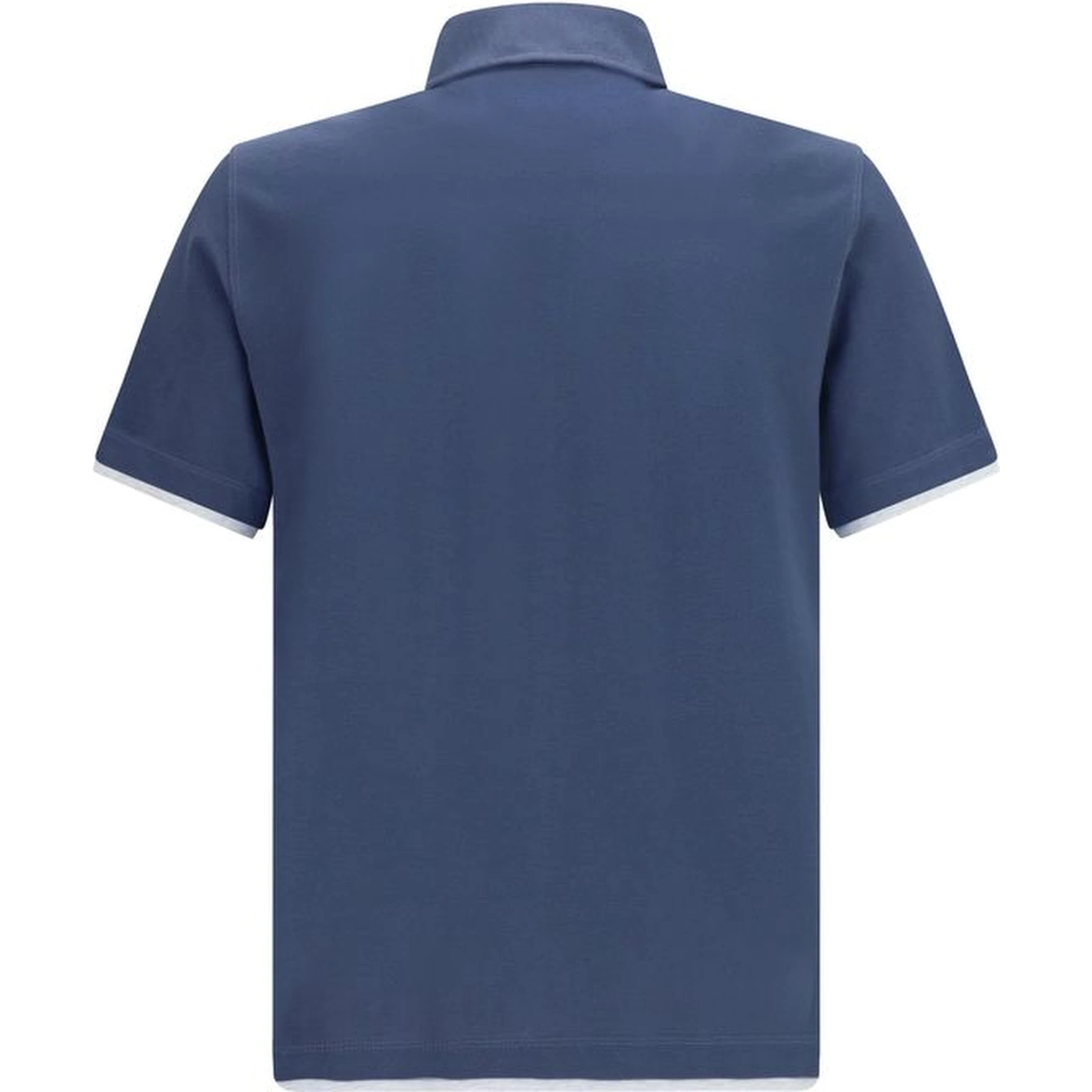 Blue Cotton Polo Shirt