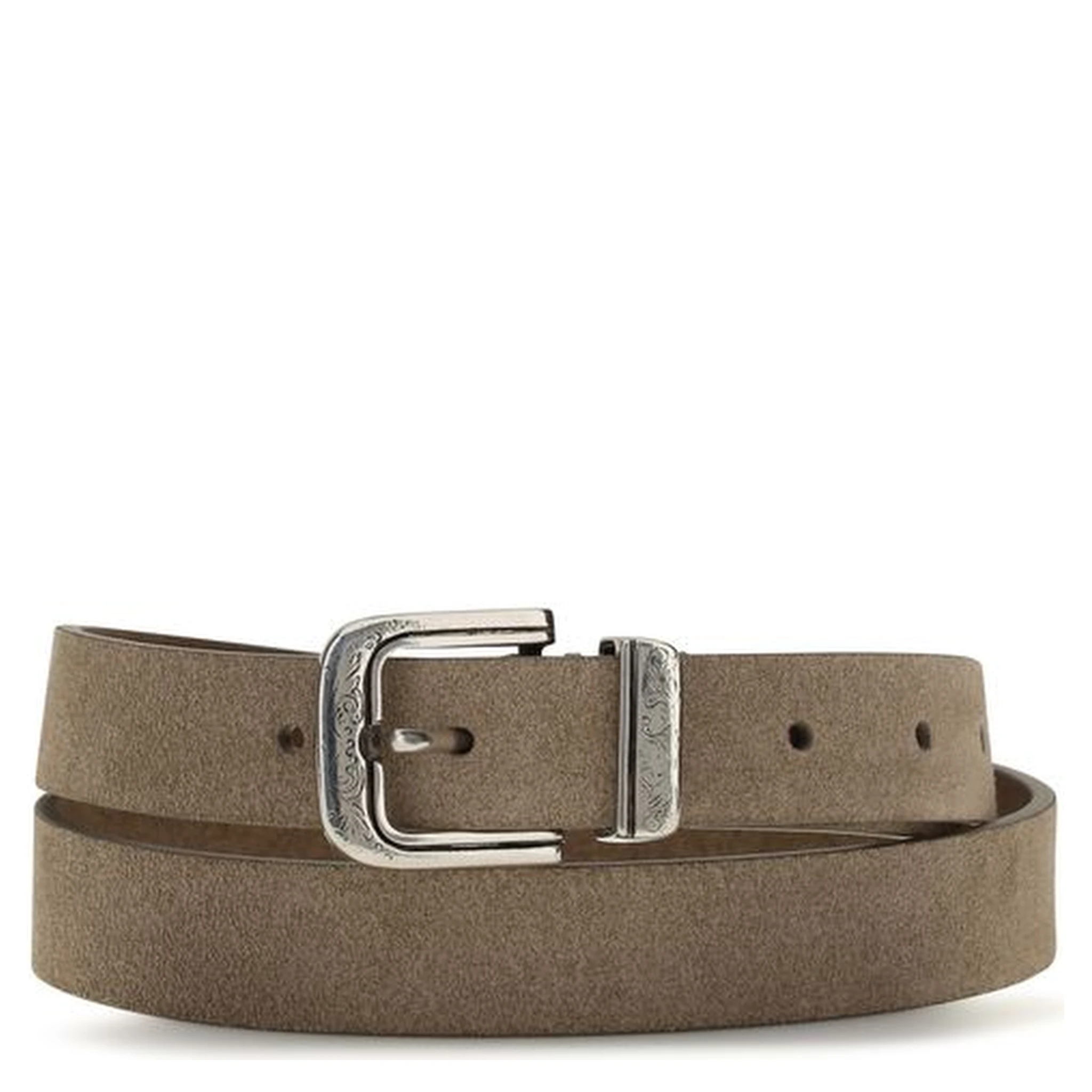 Beige Calf Leather Bos Taurus Thin Belt