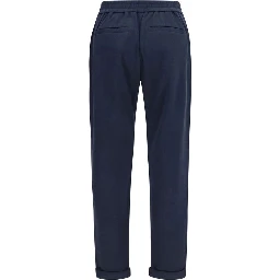 Blue Polyamide Casual Pants