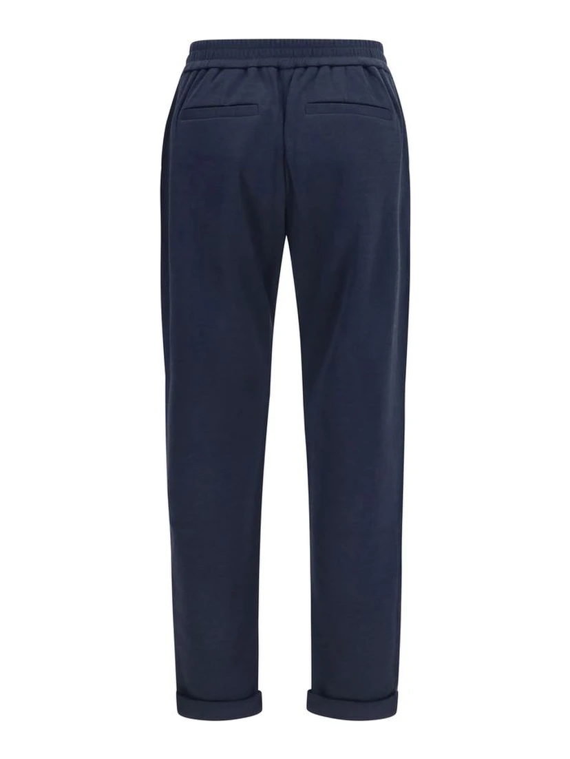 Blue Polyamide Casual Pants