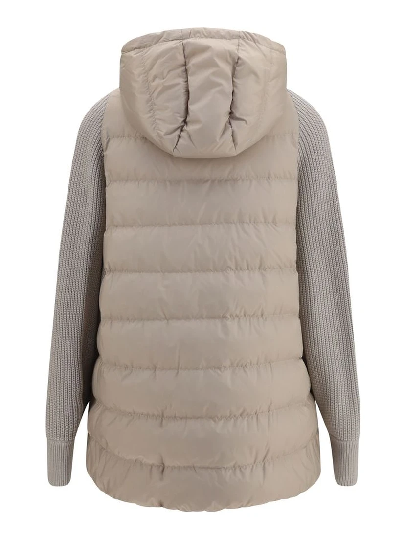 Gray Polyester Full-Length Jacket
