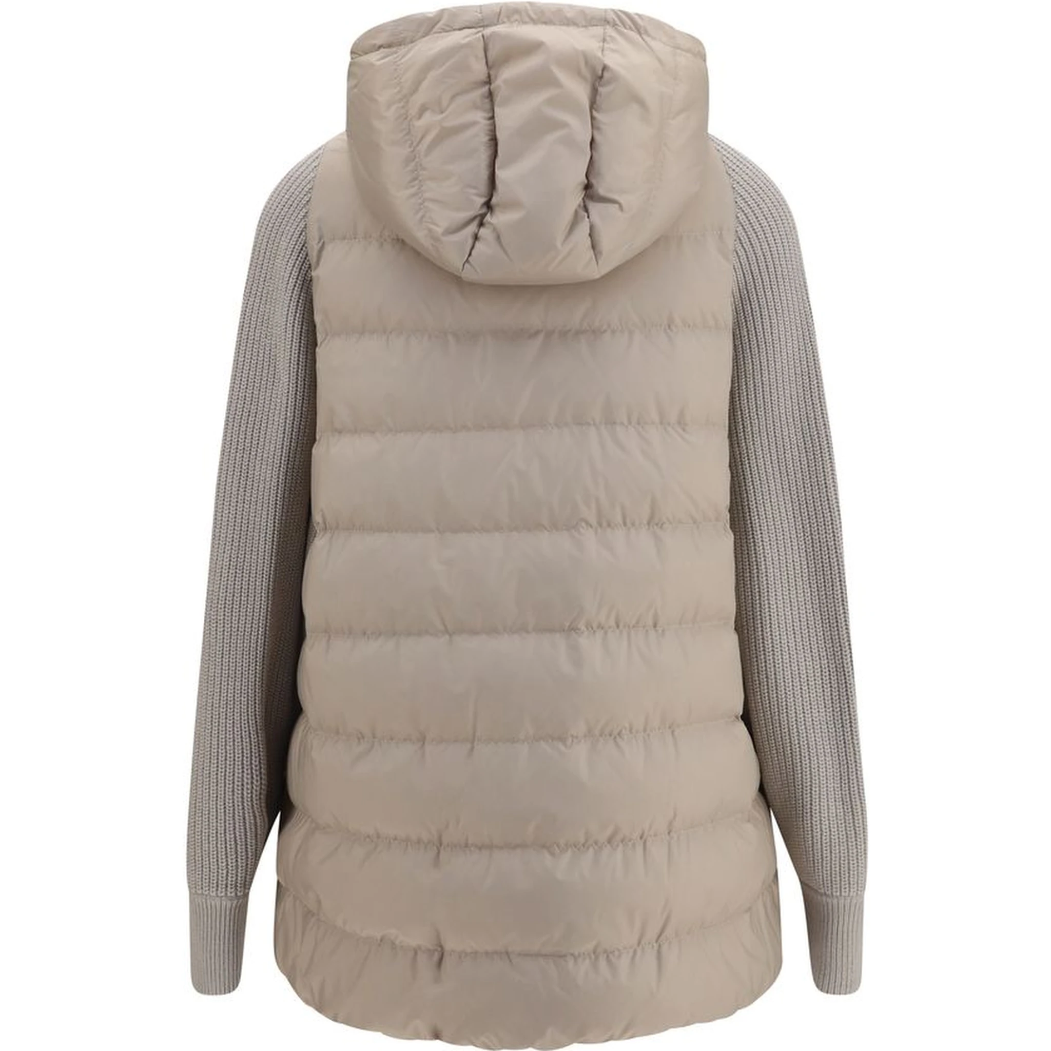 Gray Polyester Full-Length Jacket