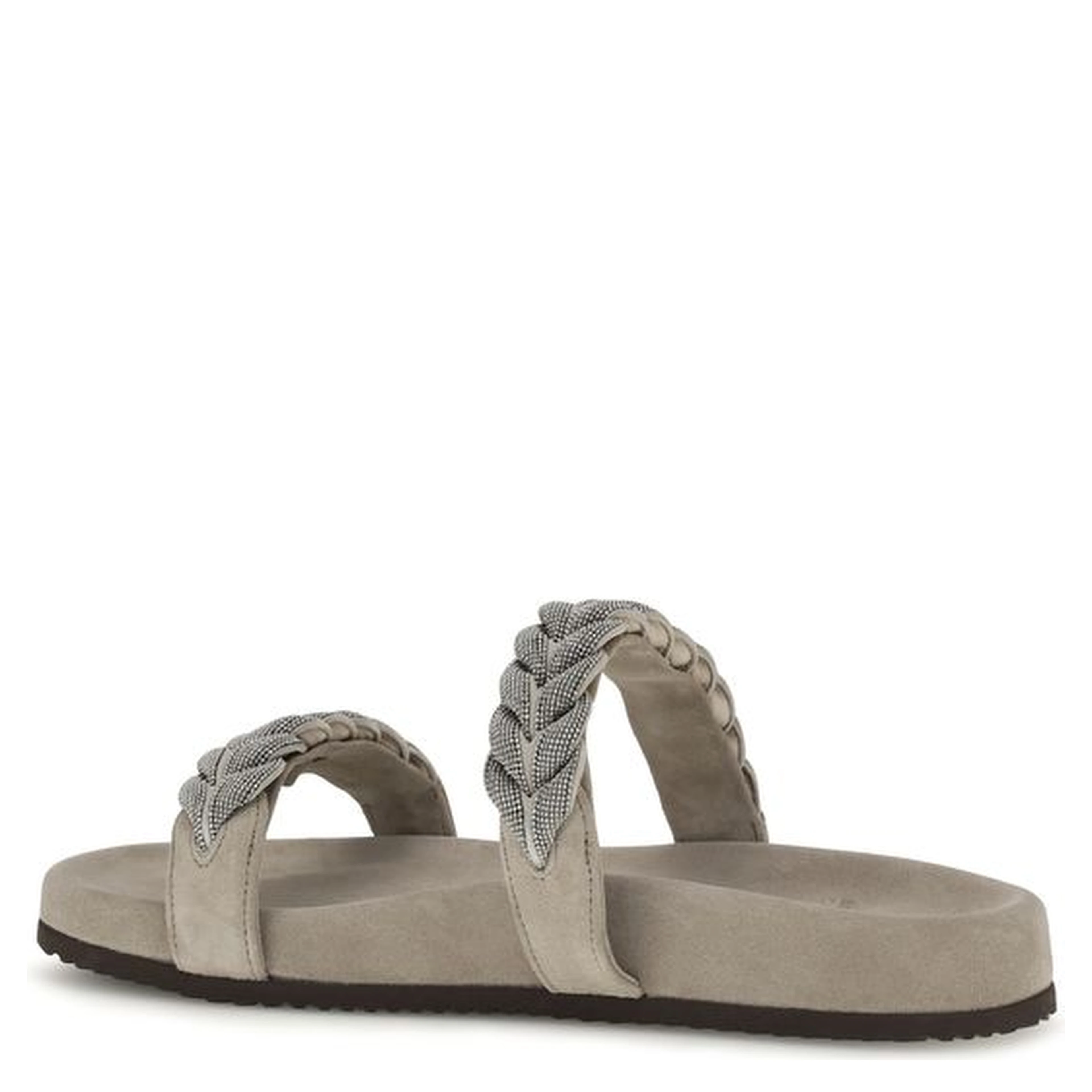 Gray Calf Leather Bos Taurus Flat Sandals