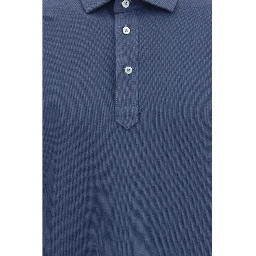 Blue Cotton Polo Shirt