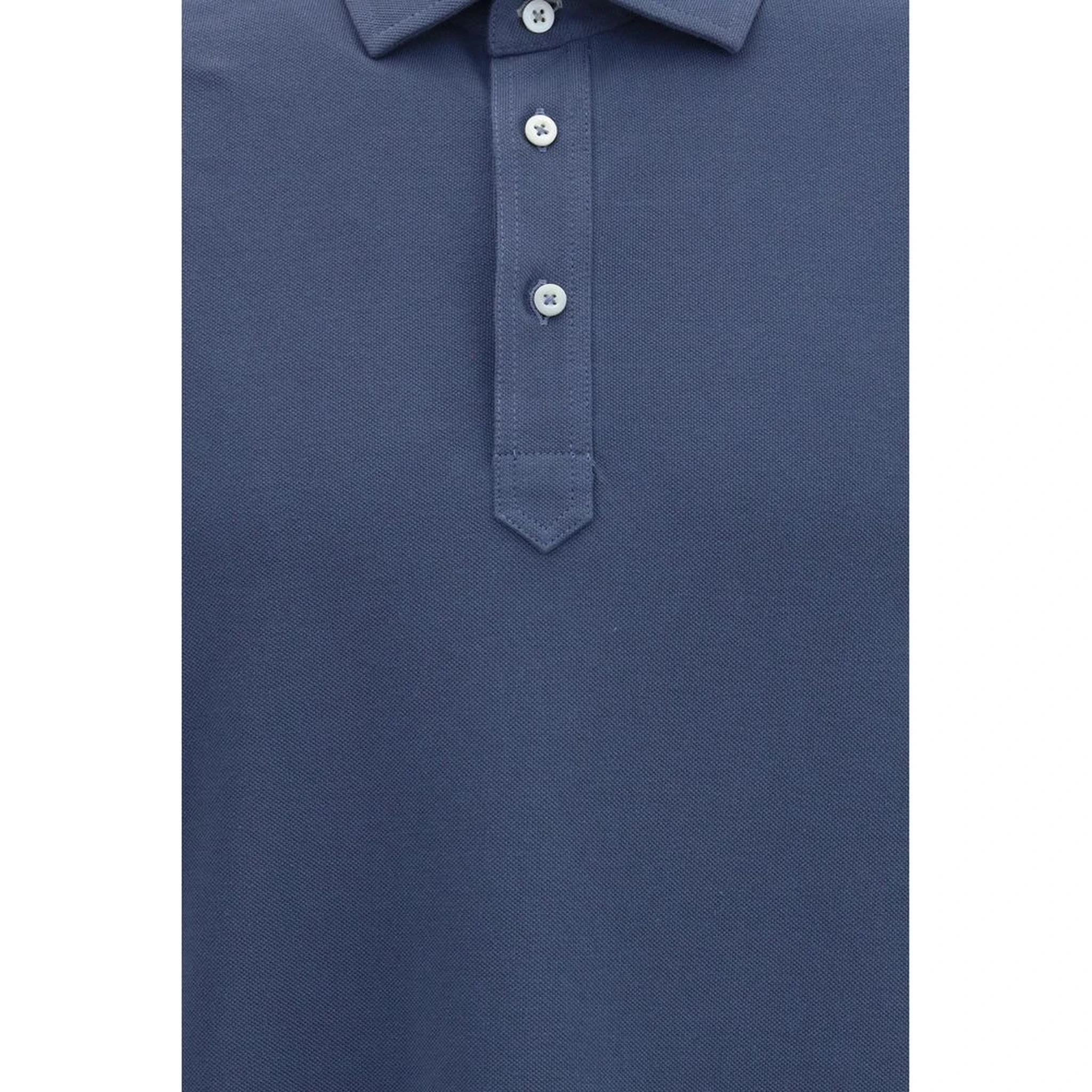 Blue Cotton Polo Shirt