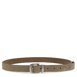Beige Calf Leather Bos Taurus Thin Belt