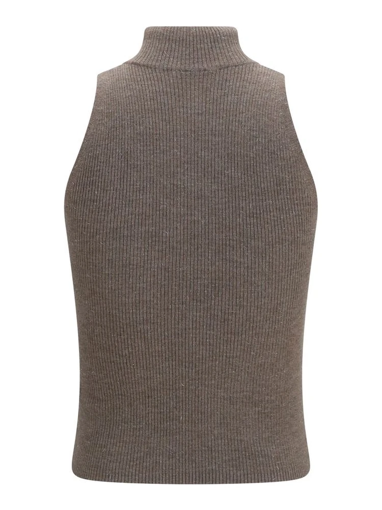 Brown Cashmere Sleeveles Sweater alternative