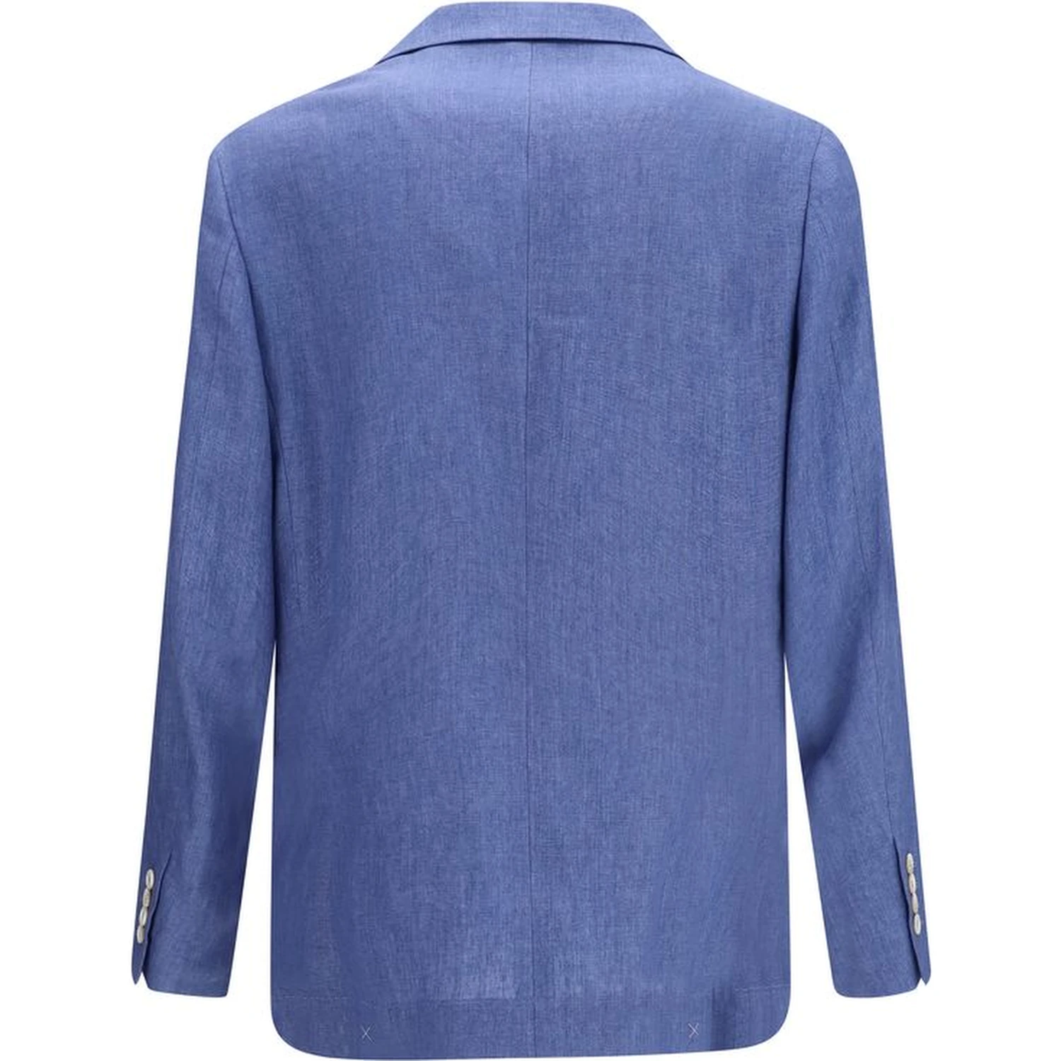 Blue Linen Full-Length Jacket