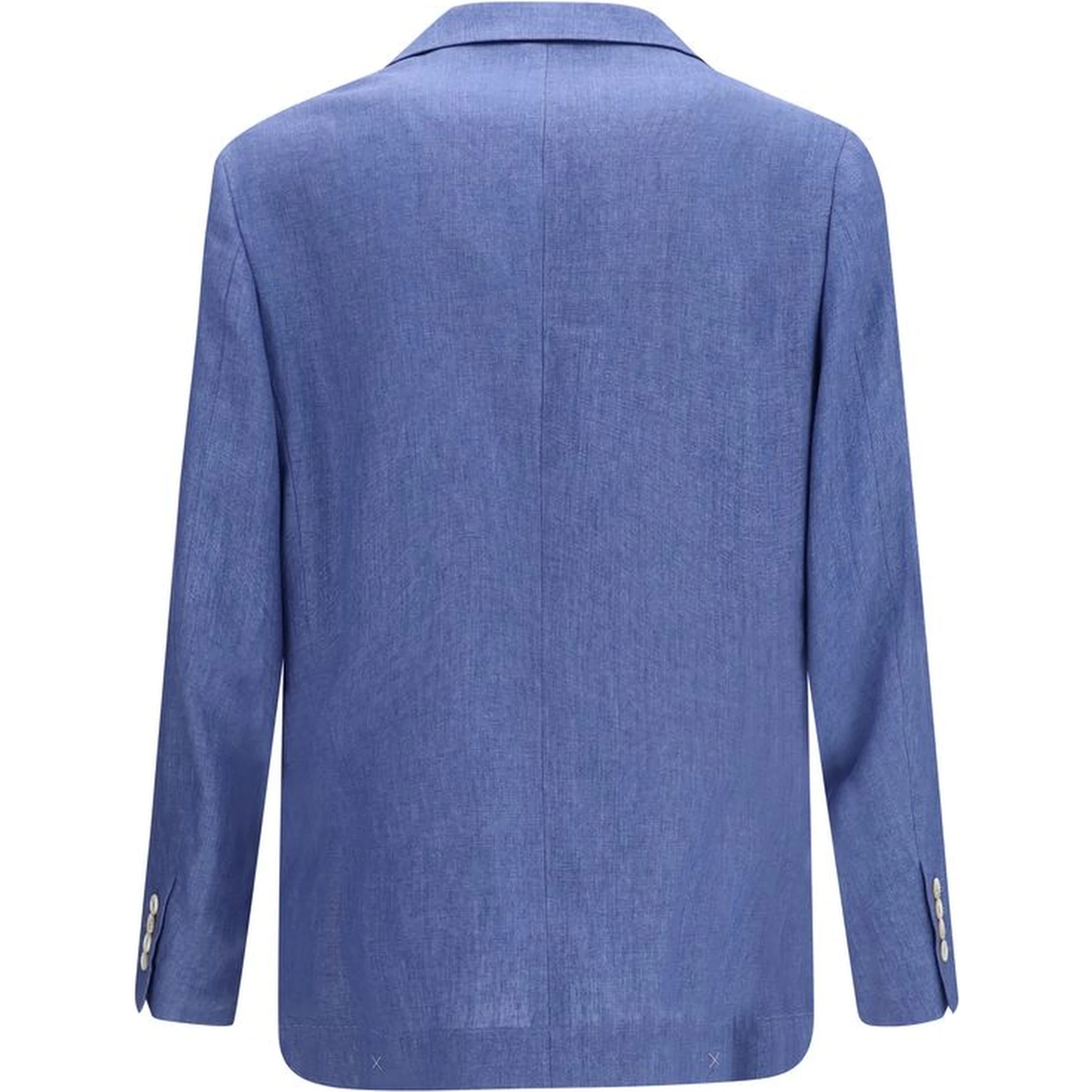 Blue Linen Full-Length Jacket