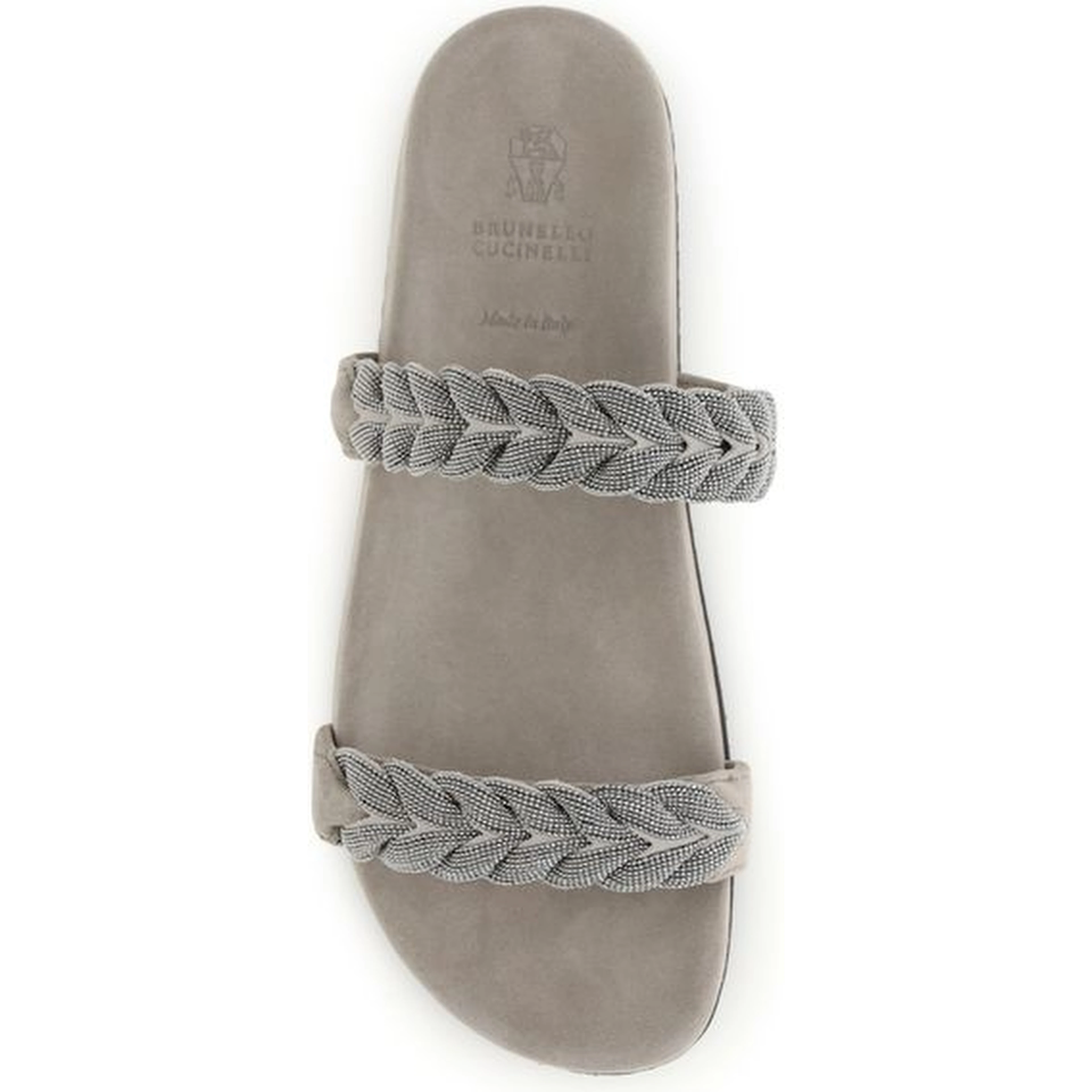 Gray Calf Leather Bos Taurus Flat Sandals