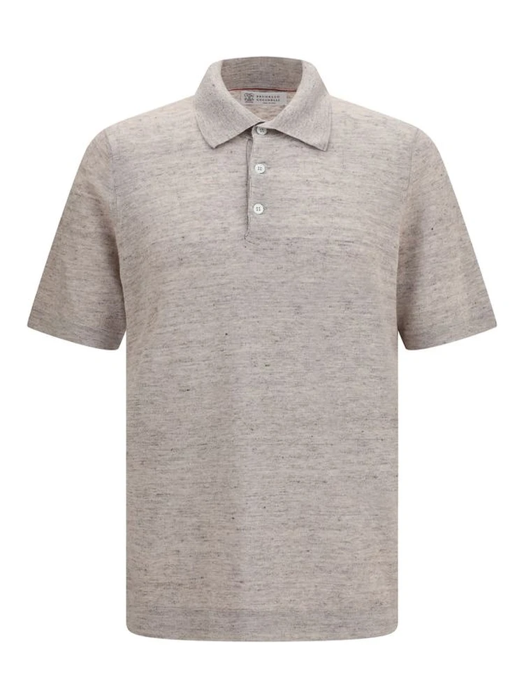 Beige Linen Polo Shirt
