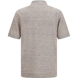 Beige Linen Polo Shirt