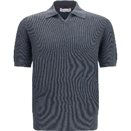 Gray Cotton Polo Shirt