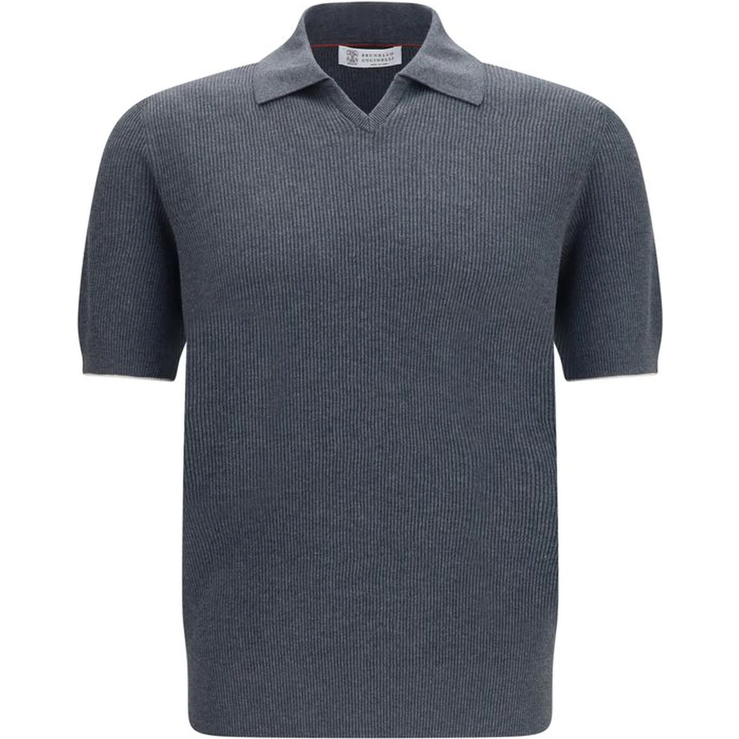 Gray Cotton Polo Shirt