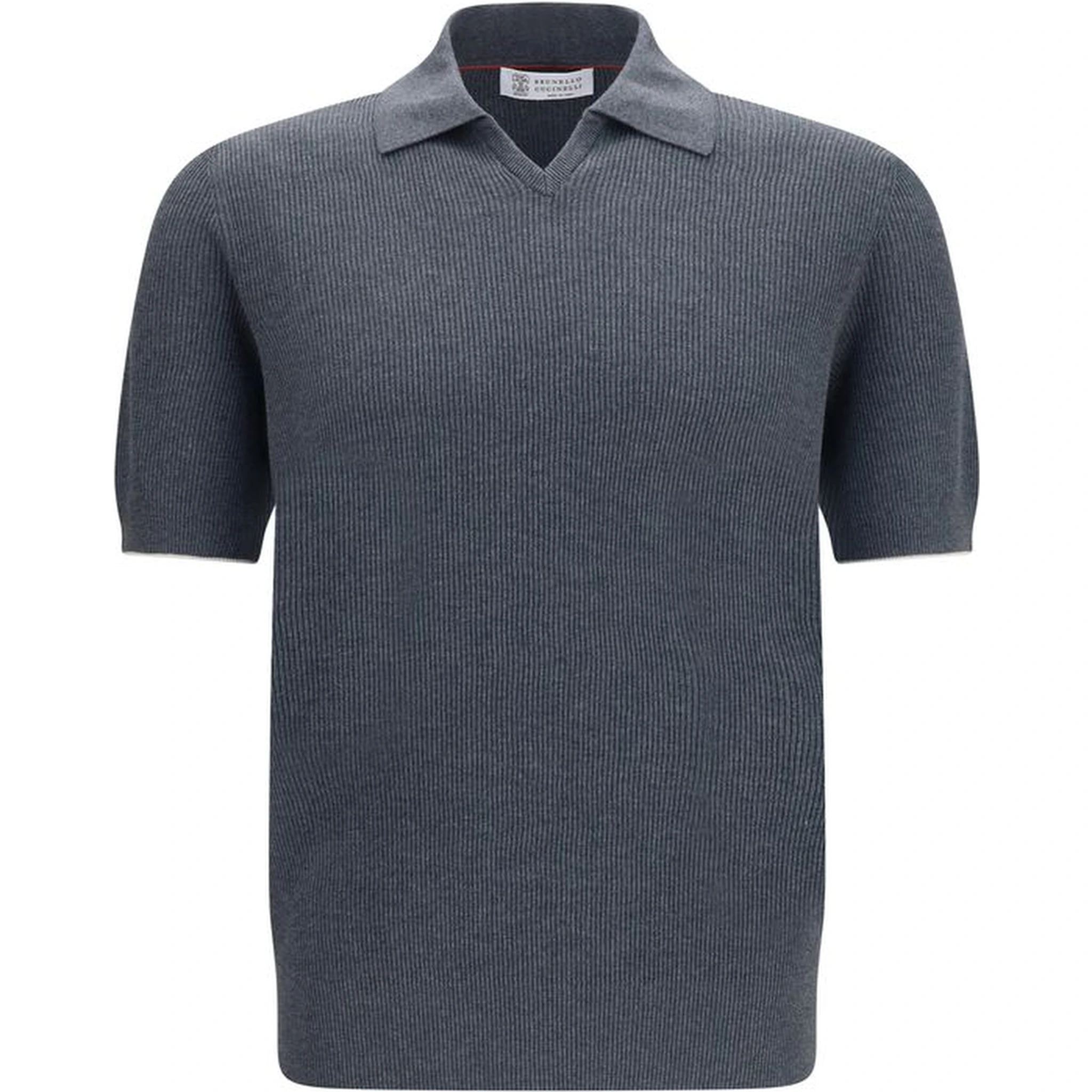 Gray Cotton Polo Shirt