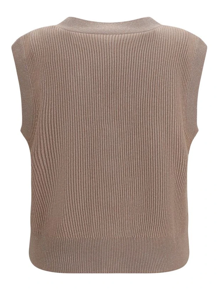 Beige Cashmere Sleeveles Sweater alternative