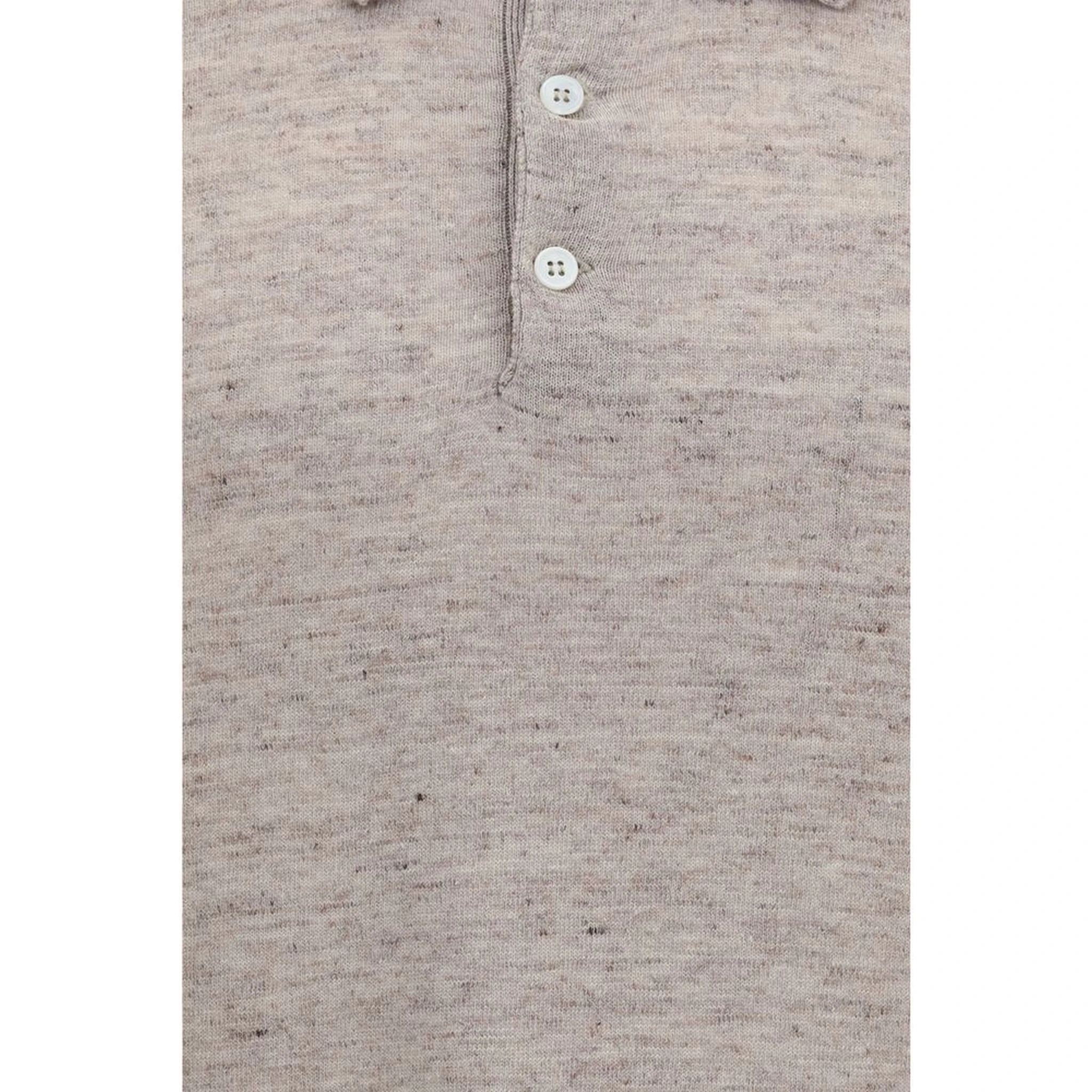 Beige Linen Polo Shirt