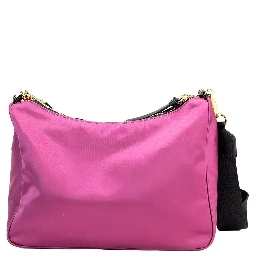 Versace Small Dahlia Nylon Fabric Medusa Pendant Crossbody Shoulder Purse Bag