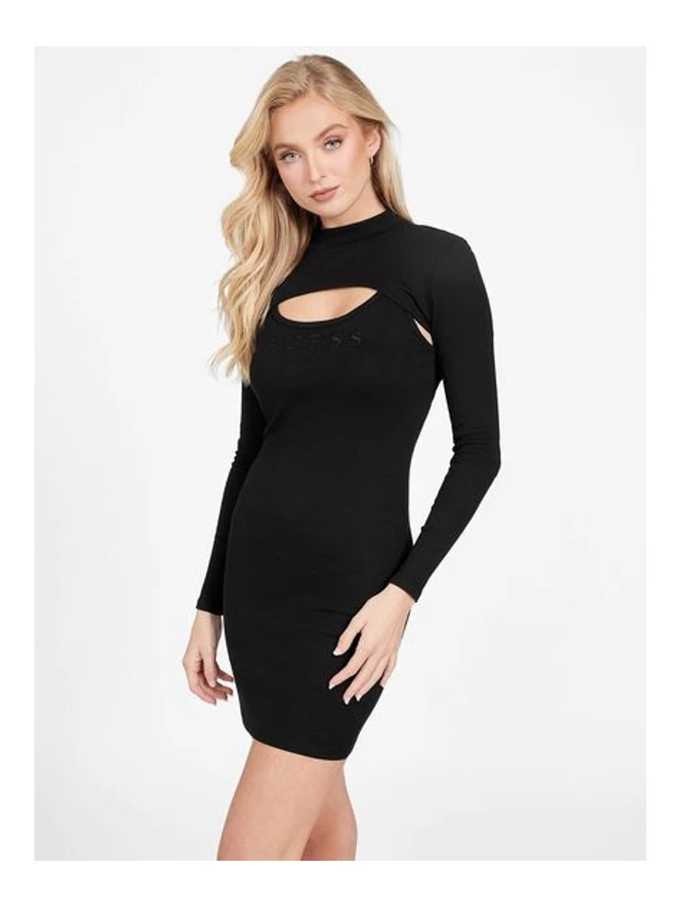 Black Cotton Casual Dress