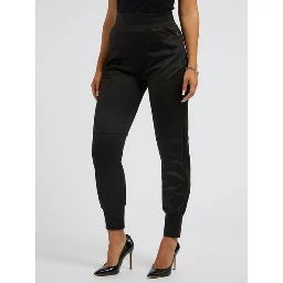 Black Polyester Athletic Pants