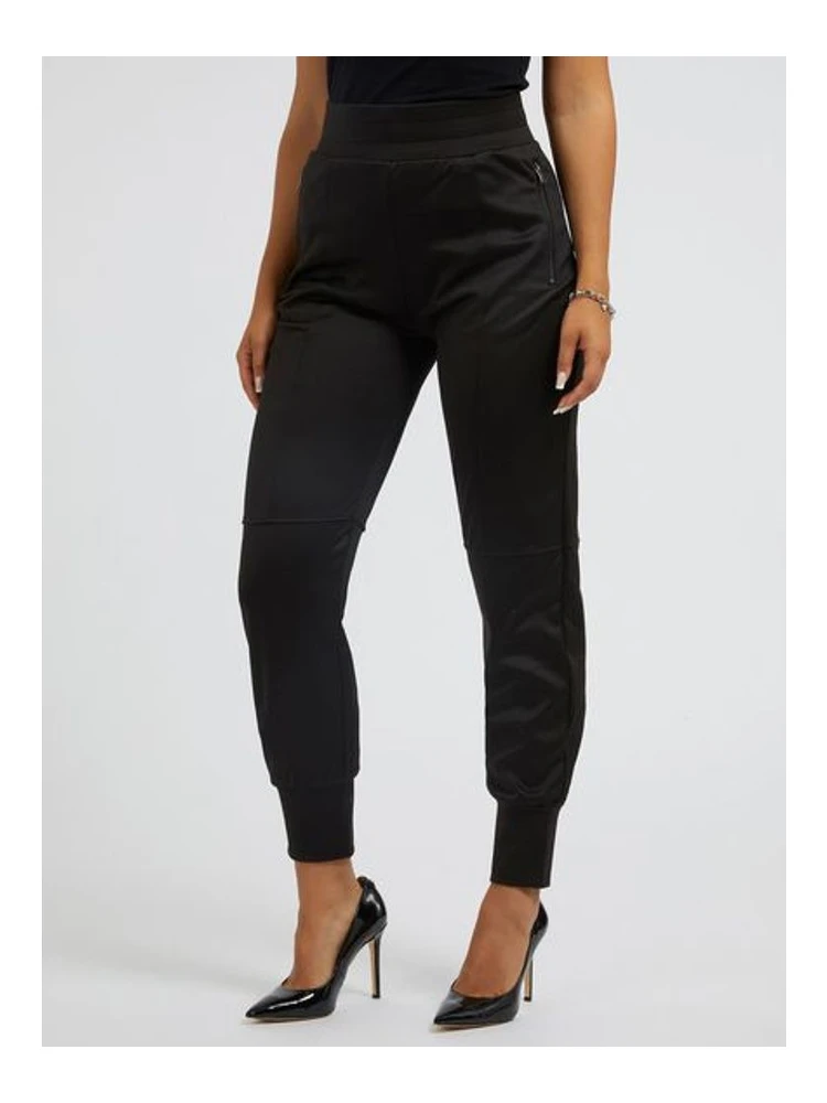 Black Polyester Athletic Pants