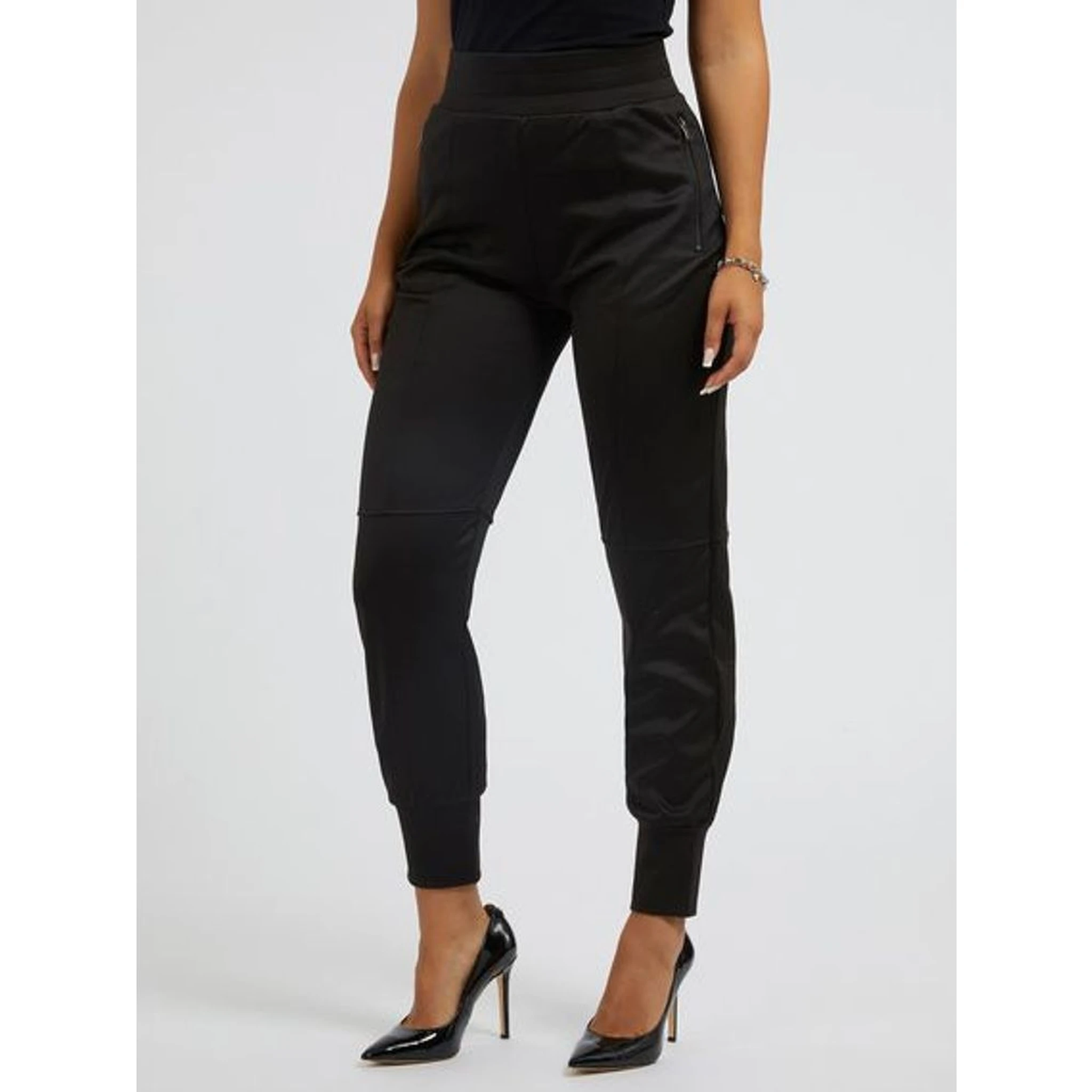 Black Polyester Athletic Pants