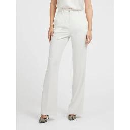 Beige Polyester Dress Pants