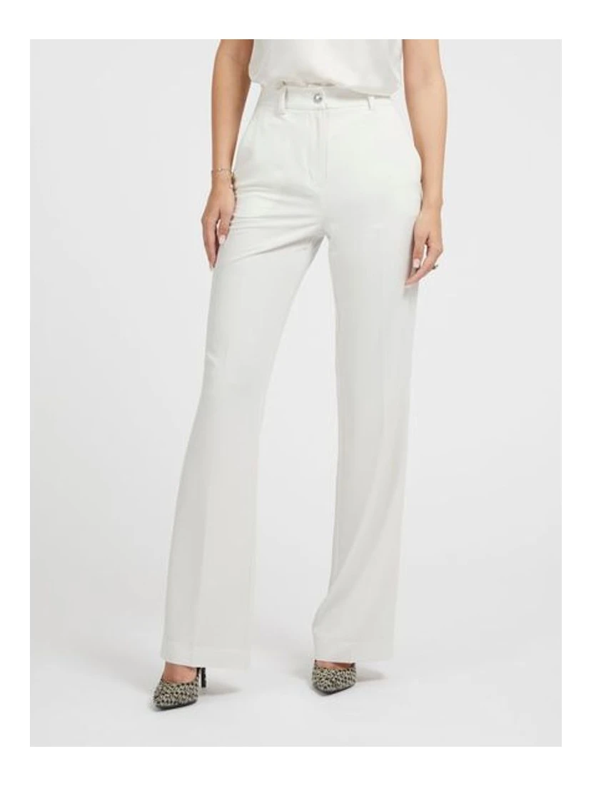Beige Polyester Dress Pants