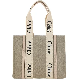 Beige Linen Handbag