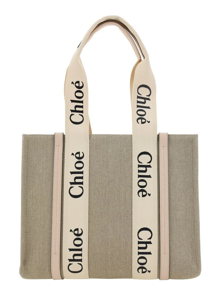 Beige Linen Handbag