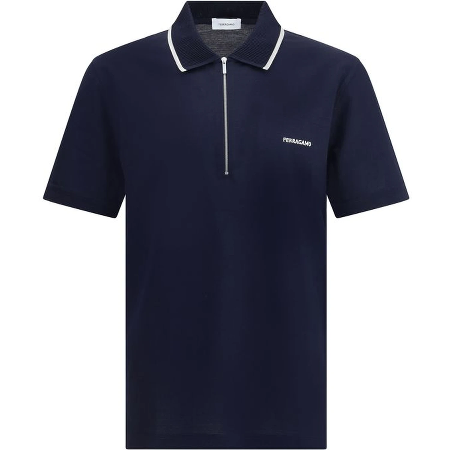 Blue Cotton Polo Shirt