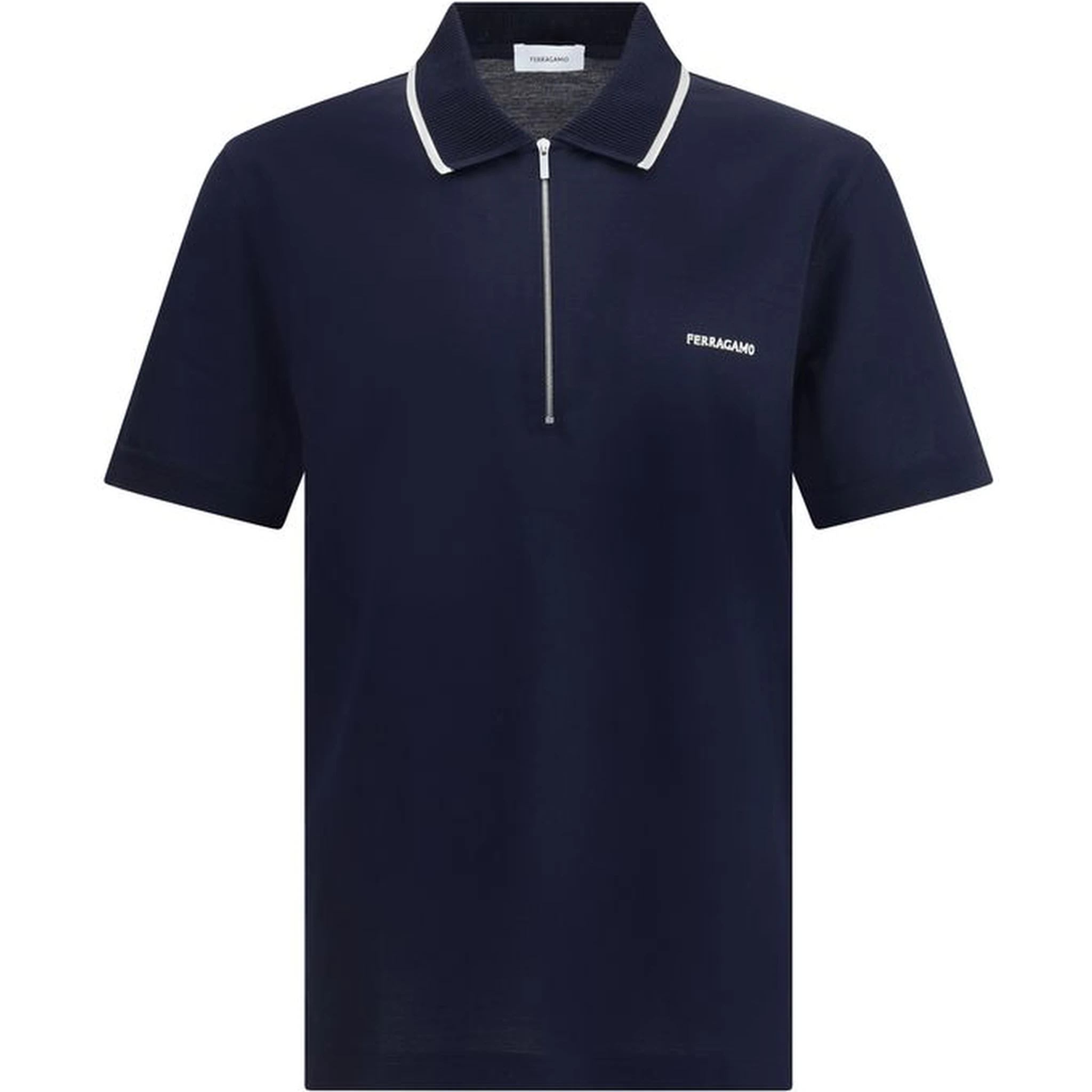 Blue Cotton Polo Shirt