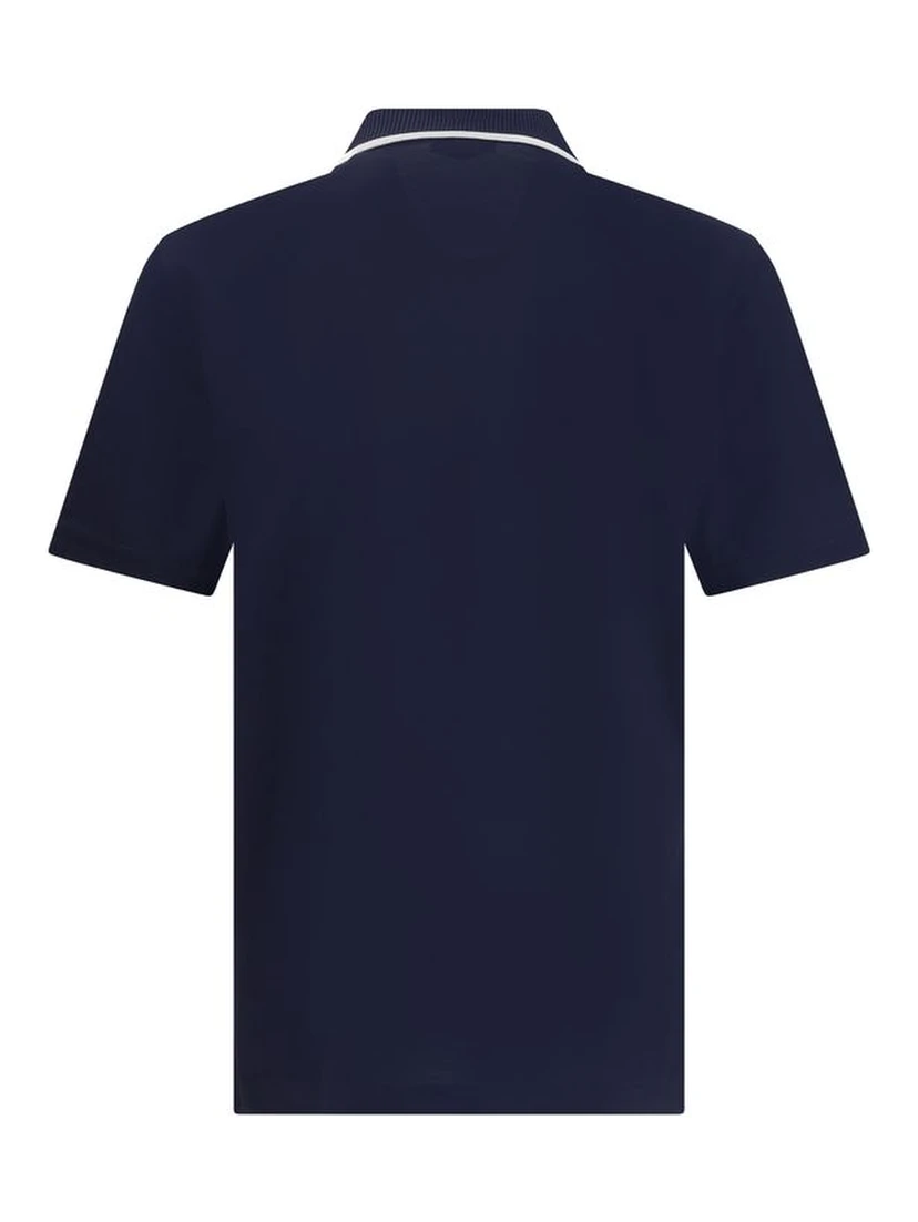 Blue Cotton Polo Shirt