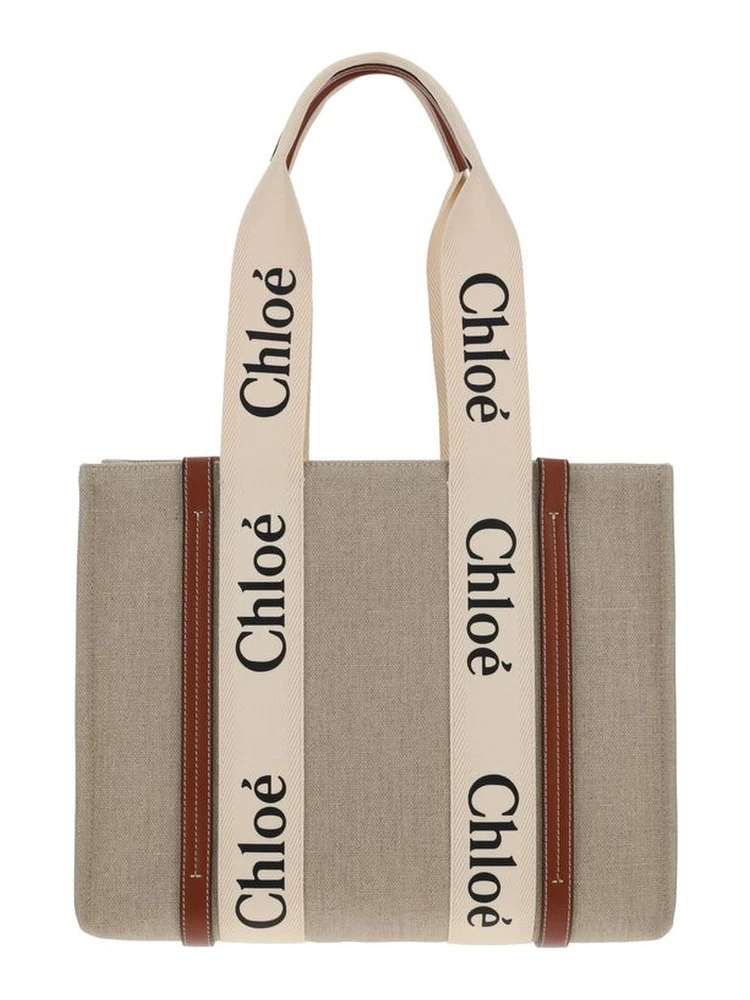 Beige Linen Handbag