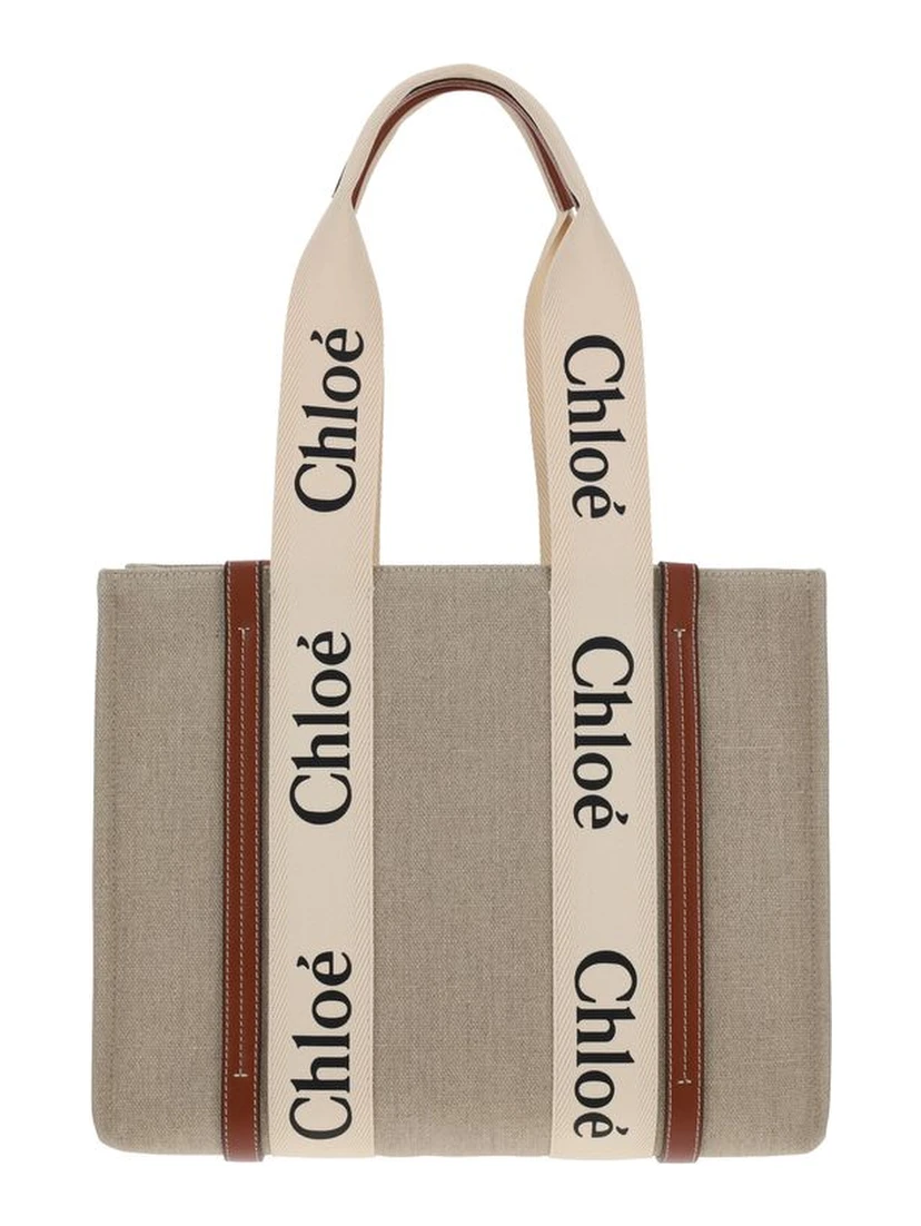 Beige Linen Handbag