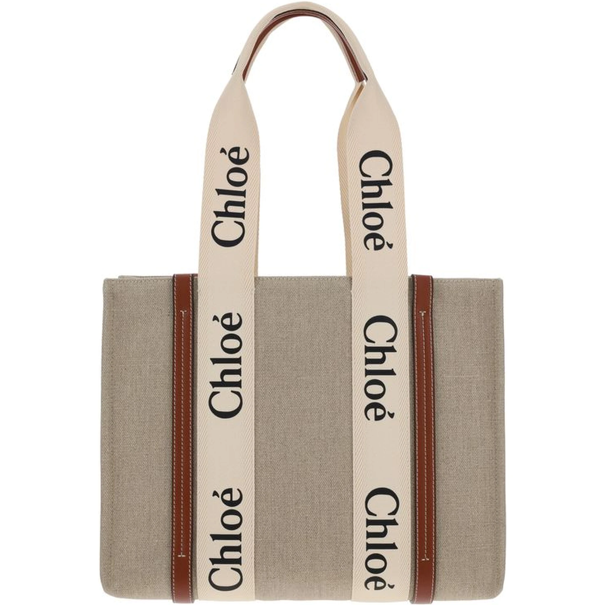 Beige Linen Handbag