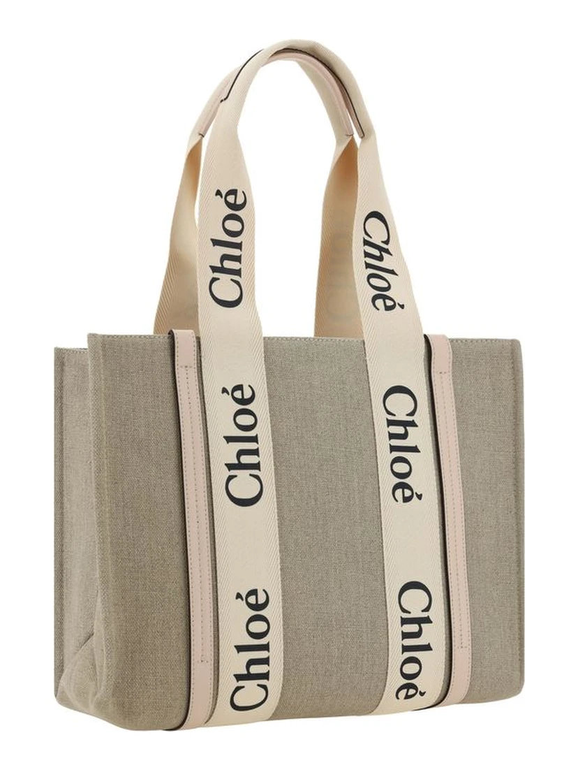 Beige Linen Handbag